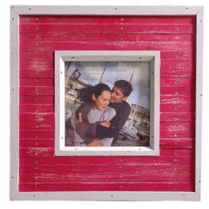 Red White Distressed Coastal Square Picture Frame